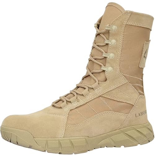 Image of Lightweight Man Tactical Military Boots Combat Boots Anti-Collision Side Zipper Training Lace Up Outdoor Hiking Breathable Shoe