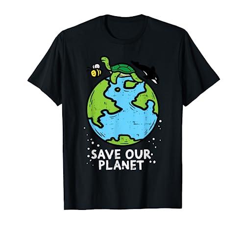 Save Our Planet Bees Turtle Orca Cute Earth Day 2020 Gift T-Shirt