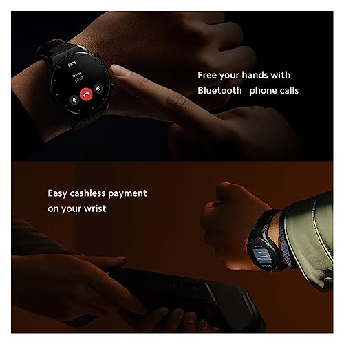 BEYSG BEYSGSmartwatches Wereldwijde versie horloge S1 Smartwatch 1,4 inch AMOLED-display draadloos opladen Dual-band GPS-horloge (kleur: zilver N blauwe band) - Afbeelding 7