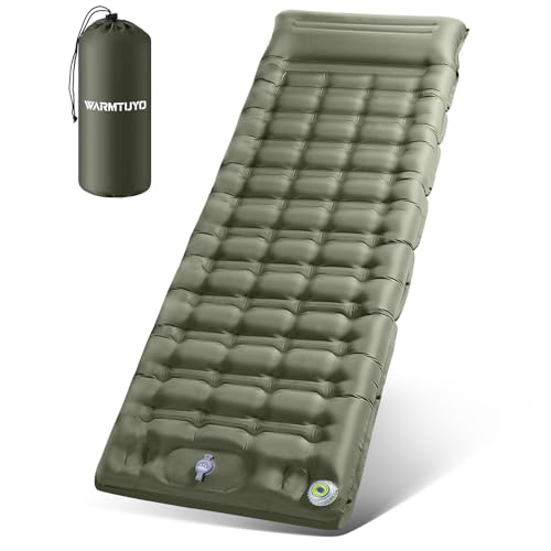 WARMTUYO Isomatte, Luftmatratze Camping mit Elektrisch Pumpe, 12CM Dicke Matratze Outdoor Aufblasbar, Schlafmatte Ultraleicht, Fuer Zelt, Strand, Reise, Trekking, Bikepacking, Wandern