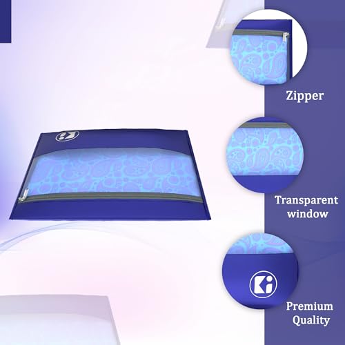 Image of Kuber Industries (Pack of 3) Waterproof Clothes Organizer | Saree & Dress Organizer For Wardrobe | Parachute Travel Storage Bag | Blue