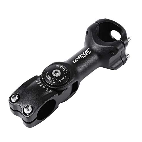 MTB Stem 25.4 90mm 110mm 0-60 Degree Adjustable Bike Stem Mountain Bike Stem Short Handlebar Stem for Most Bicycle, Road Bike, MTB, BMX, Cycling (Aluminum Alloy, Lightweight, Black) (25.4*110mm)