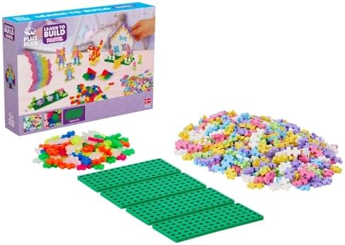 PLUS PLUS - Learn to Build Pastel - 600 Pieces - Interlocking Building Blocks and Construction Set - STEM Toy for Kids - Age 5 to 12 Years - 5009