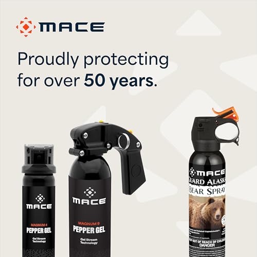 Mace Home Defense Pepper Gel - Magnum 9, 11.64 oz, 25 Feet Range, No Wind Blowback, Max Police Strength, Long Lasting UV Dye, Finger Grip Design, Self Defense Pepper Spray Gel for Women & Men - Black