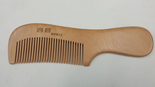 100% Peach Wood Seamless Wooden Comb - 7 Inches, All Natural