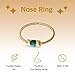 Gold Nose Ring - Thin Small 24 Gauge 7mm Nose Piercing Hoop With Blue Gem - 14k Gold Filled Nose Rings For Women - Handmade Nose Jewelry - Gift Ready