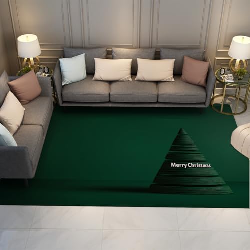 Tapis de salon moderne vert sapin de Noël pour votre entrée