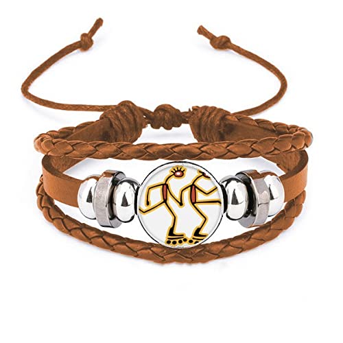 Bracelet en cuir motif patin à roulettes égyptienne cadeau idéal anniversaire