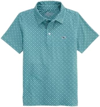 vineyard vines Boys' Printed Sankaty Performance Polo, Flag Football Micro, M