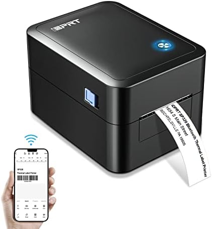 iDPRT Label Maker, Thermal Barcode Printer with No Bound Consumables, Bluetooth & USB Connection, 140pcs/min Speed, Customizable App, Supports Various Sized Labels, Label Printer for Small Business