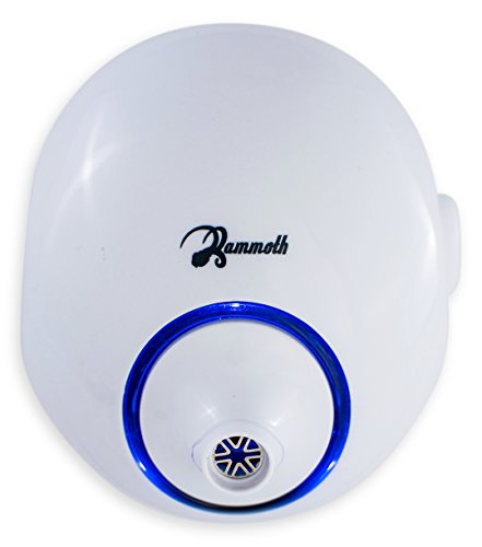 Mammoth Air Purifier Mini Wall Plug-In Adjustable Ion Ionic & Ozone Air Purifier by Deodorize Destroy Odor, Filter-less, Clean Air Sanitizer with LED Mood Light - White