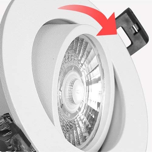 Downlight plat de rénovation spot encastrable 7W dimmable au design rond épuré - 2