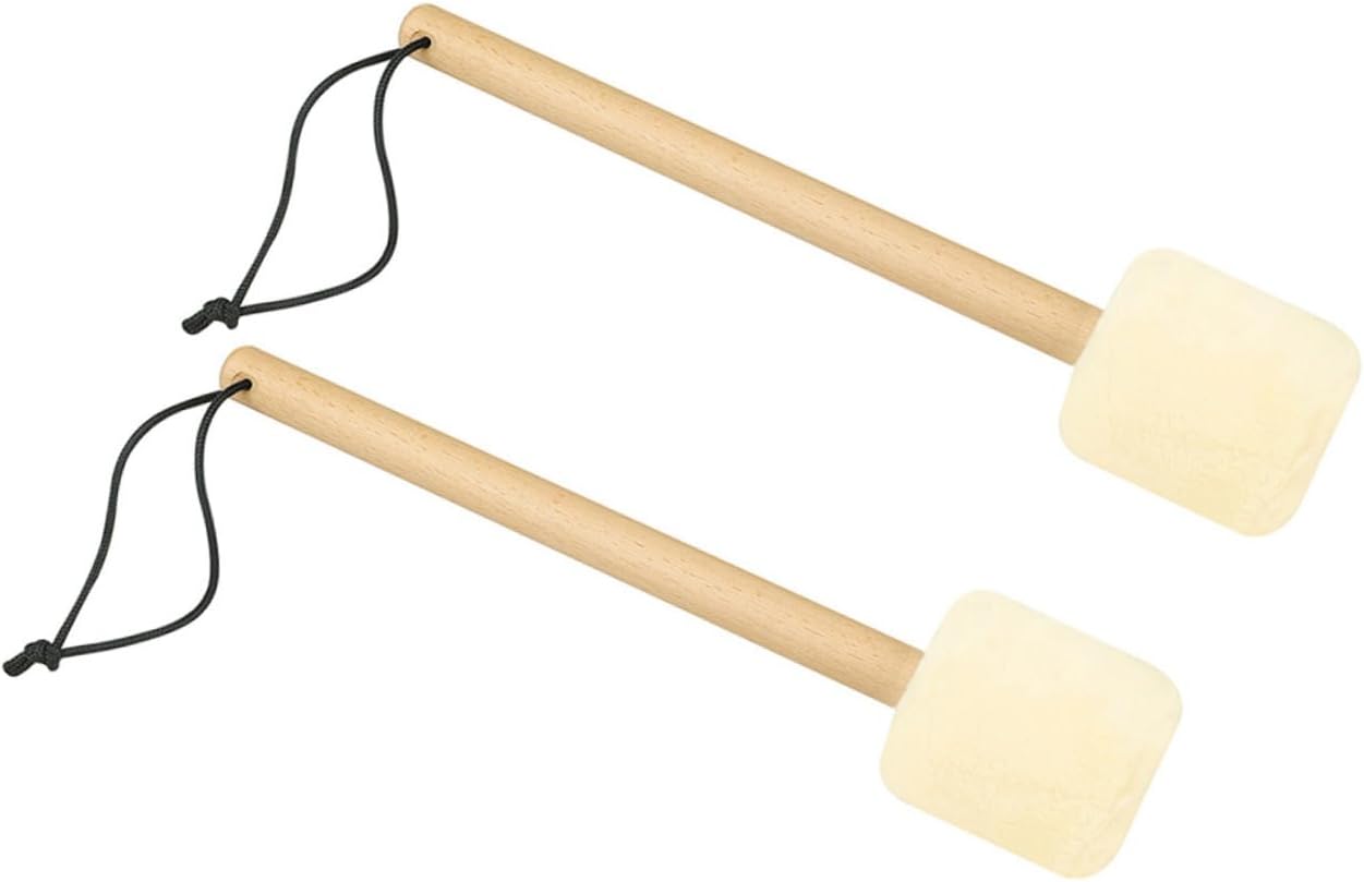 UPKOCH 2Pcs Plush Head Bass Drumsticks with Wood Handle Comfortable Grip Drum Mallet for Adults for Percussion Practice and Musical Instruments