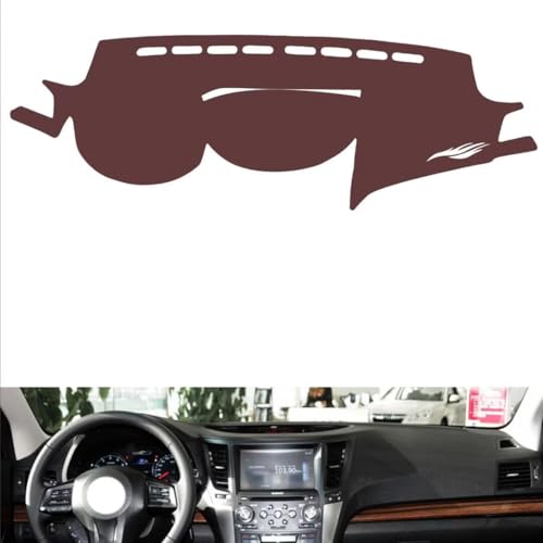 Anti-Slip Sun-Proof Dashboard Cover Compatible with SubaruSubaru Outback 2010-2014, Premium Leather (Brown)
