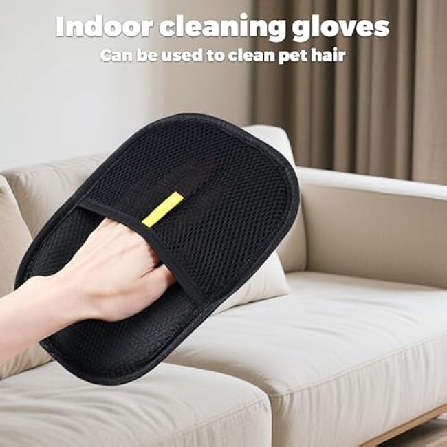 4pcs Pet Hair Remover Glove, Pet Hair Removal Tool, 2025 Electrostatic Pet Hair Removal Gloves for Dogs and Cats,for Pet Hair, for Couch, Clothes, Car, Carpet, Bed, Furniture(Black and dark-zpOibnkM