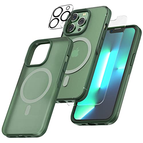 Coque iPhone 13 Pro Max magnétique avec protection militaire anti-choc vert TAURI