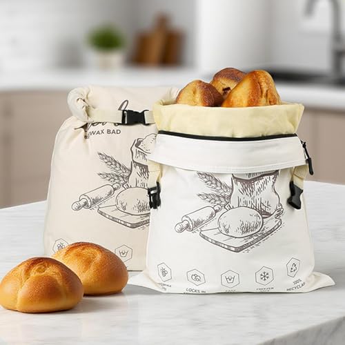 Bolsa de pan con cremallera reutilizable para evitar que el pan se ponga duro 4