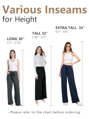 SEVEGO Tall Womens 30"/32"/34" Casual Loose Wide Leg Pants High Waisted Yoga Pants Comfy Palazzo Workout Lounge Trousers3