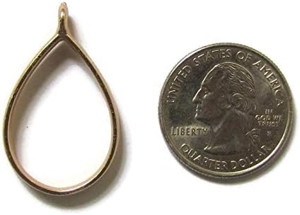 5 Matte Gold Teardrop Open Bezels for Resin, Open Back Bezel Pendant Blanks for Jewelry Making