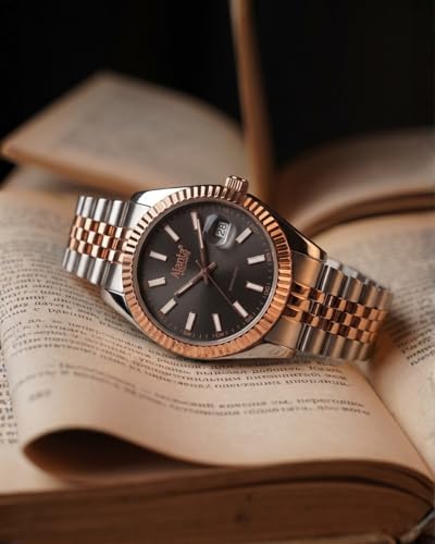 Image of Ajanta Quartz Monaco Men's Analog Watch|| Stainless Steel Bracelet Strap | Day & Date Display | Water Resistant | Fashion Wrist Watch for Men