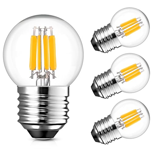 Hcnew G40 E27 LED Edison Vintage Glühlampe Warmweiss 6.5w Ersetzt 60W Mini Globe LED Filament Glühlampen，2700K Warmweiß Retro Kleine Birne für Haus Café Bar