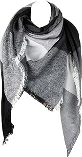 VIVIAN & VINCENT Plaid Blanket Winter Scarf for Women Warm Shawl Wrap Oversized