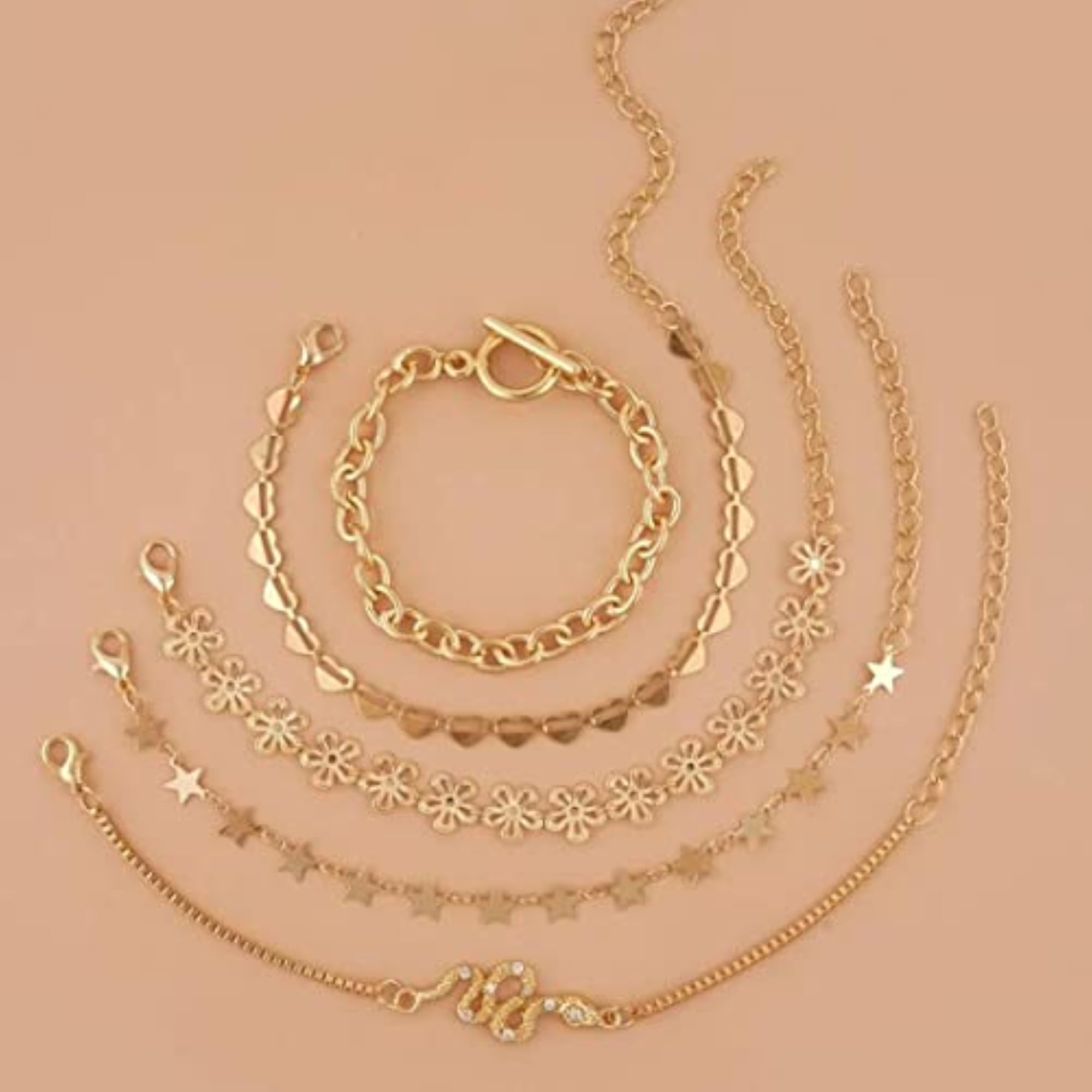 Set of 5 Wraparound Bracelets for AD