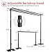 EMART Backdrop Stand Heavy Duty 12x10Ft,Three Crossbar Pipe and Drape Photo Background Support Kit, Adjustable Metal Frame with Flat Base for Wedding Birthday Party Decorations-Black