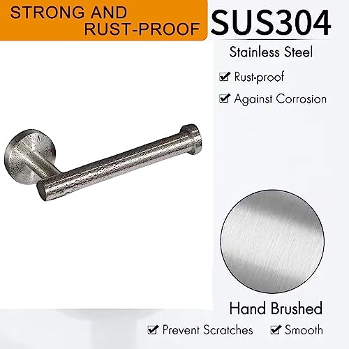 (4 Pack) Yariwiz Bathroom Hardware Bath Towels Accessory Sets Wall Mounted Brushed Nickel Stainless Steel 304, Include 15.7\" Towel Rod +Toilet Paper Holder + Multifunctional Paper Holder + Hook