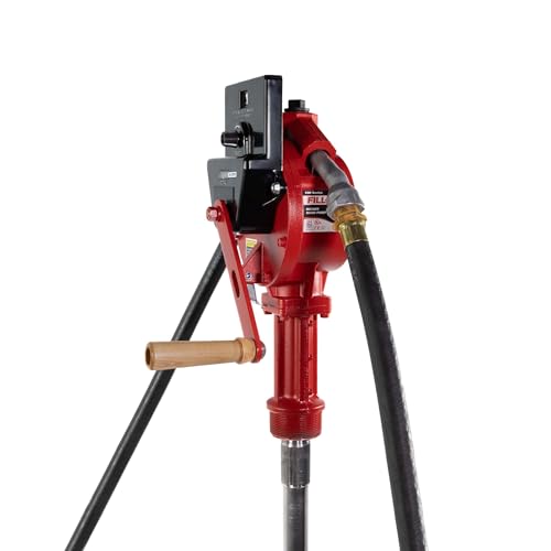 Fill-Rite FR112CL Fuel Transfer Rotary Hand Pump w/Liter Counter, Discharge Hose, Nozzle Spout, &amp; Suction Pipe