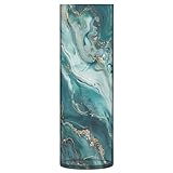 ALAZA Teal Blue Marble Flower Vases for Home Decor Kitchen Bedroom Living Room Bathroom Office Table Decorations