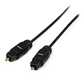 StarTech.com 15 ft Thin Toslink Digital Optical SPDIF Audio Cable - 15ft / 15 Feet Optical Audio Cable (THINTOS15),Black