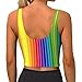 Rainbow Striped Print Lightweight Trendy Women Sports Vest Yoga Workout Running Vests All Seasons