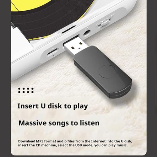 Lecteur CD portable avec Bluetooth 5.0 et batterie rechargeable 2000mAh
