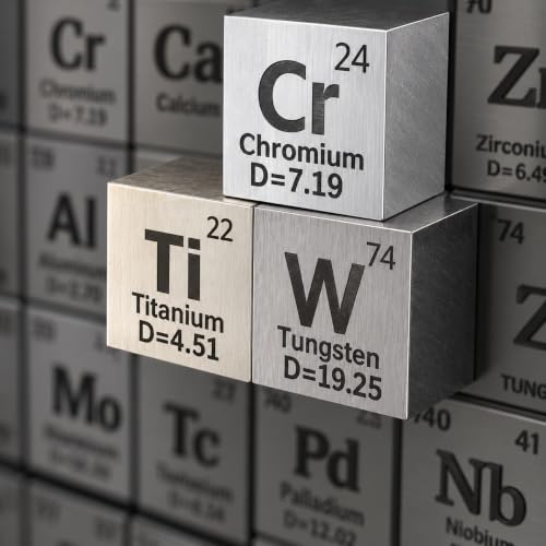 Image of 15 Piece Metal Cubes, Element Cube Set, Laser Engraved Density Set