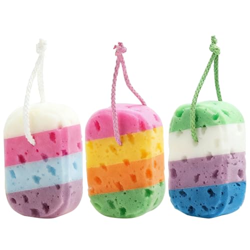 Éponges de bain exfoliantes Hohopeti lot de 3 pour un soin hydratant doux du corps