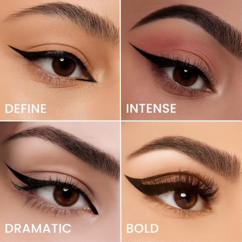 Image of Liquid Eyeliner - Black & Brown Pack of 2 | Waterproof & Smudge Proof | Long-Lasting & Quick-Dry Formula | One Stroke Application | Glossy Finish Liquid Liner for Women - 4ml Each