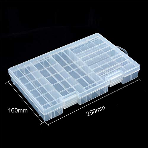 Yxq Aa Aaa Battery Storage Box Organizer Holder Clear Plastic Case Container Portable-Holds 60Xaa + 40Aaa Batteries #TOP2