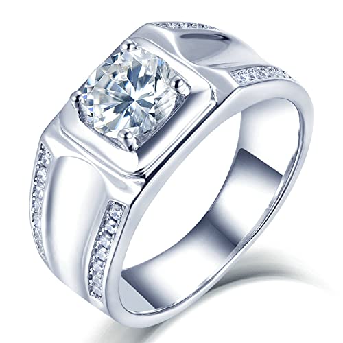 Bague argent véritable homme alliance mariage carré classique