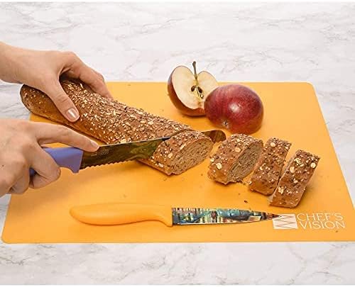 Slice Bright Flexible Cutting Mats are The Safer, Smarter, Faster and Easier Way to Prepare Your Food. Set of six Colorful mats. from The Chefs Vision Kitchen to Yours.