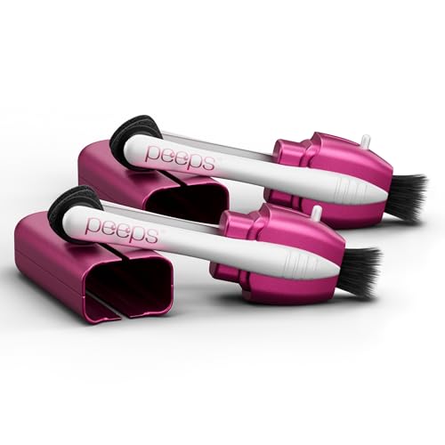 Image of Peeps Glasses Cleaner - for Eyeglasses, Reading Glasses, and More - Lens Cleaner with Carbon Microfiber Tech-Soft Touch Pink-2 Count (Pack of 1)