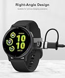 Seminer Adaptery ładowarki do zegarków (2 sztuki), złącze ładowania typu C żeńskie na męskie kompatybilne z Garmin Fenix 7/7S/7X/6/6X/6S i więcej – Srebrny