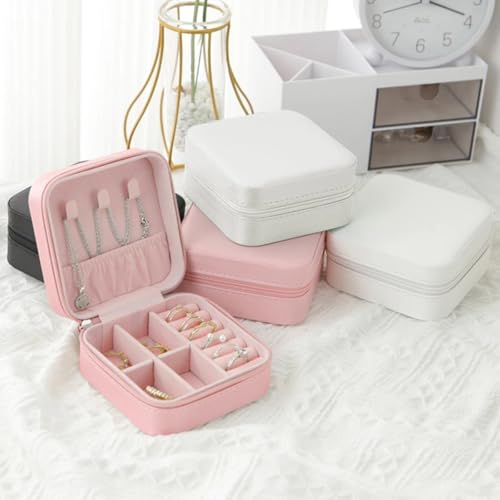 Mini Porta Joias Portátil, Estojo Com Zíper, Caixa de Joias Para Mulheres, Bolsa De Armazenamento De