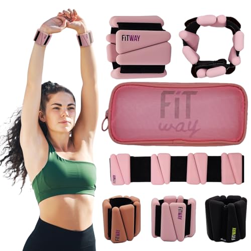 FITWAY 1 par de pesas de tobillo de silicona ajustables de 2 libras, pesas de muñeca para mujeres, pesas de tobillo para hombres, pesas de tobillo de 2 libras, adecuadas para yoga, baile, pilates,