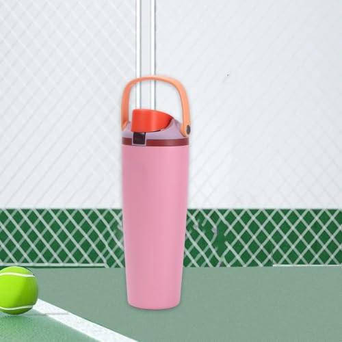 Image of FreeSip Gym Water Bottle with Straw & Chug Lid - Leak Proof Push Button Opening, BPA Free, Large Capacity Sports Bottle with Carry Handle (Magenta Pink, 900 ml)