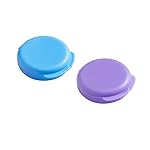 EZY DOSE Daily Round, Portable On-The-Go Pocket Pharmacy, Pill Box, Organizer and Vitamin Containers, Snap Shut Lids, Perfect for Traveling, Blue and Purple, 2 Pack, BPA Free