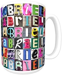 GABRIELA Coffee Mug / Cup - using photos of sign letters - personalized