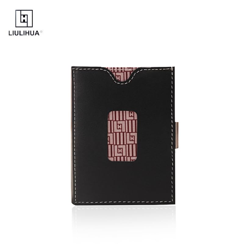 LLH LIULIHU AGenuine Leather Credit Card Holder Wallet RFID Blocking Secure Card Case ID CaseMulti-functional Wallet ?Dark green?