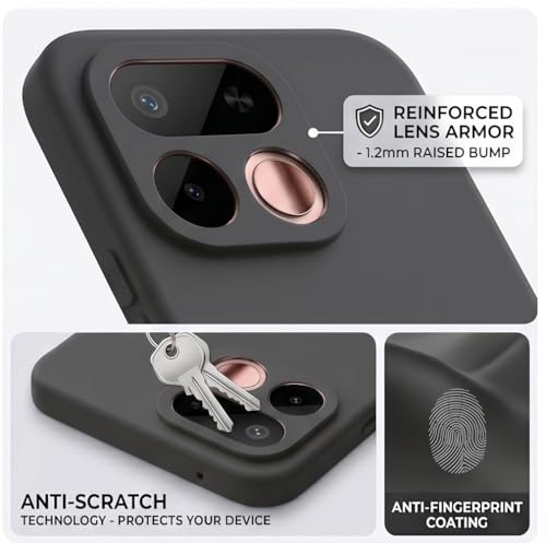 Image of FIRST MART Matte Silicone Back Cover for Realme 16T - Black