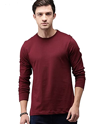 Image of Round Neck Full Sleeve Plain-Solid Regular Fit Casual Men's Multicolor T-Shirts (Pack of 2)